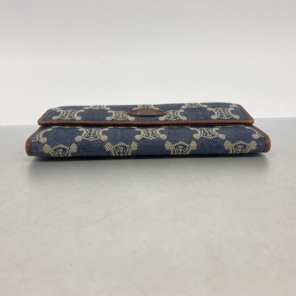 Celine Macadam Long Wallet, Denim Blue/Brown, Women's - Picture 2 of 9